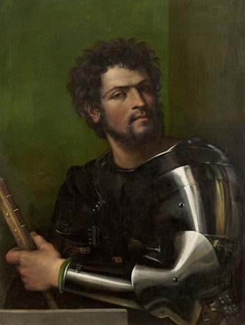 A Man in Armor ca 1512 by Sebastiano del Piombo  Wadsworth Athenaeum  1960.119